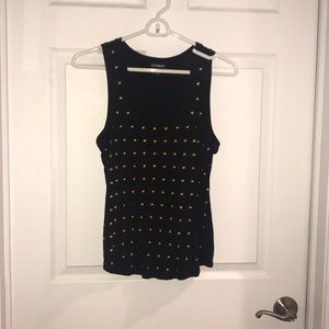 Gold Studded Black Tank